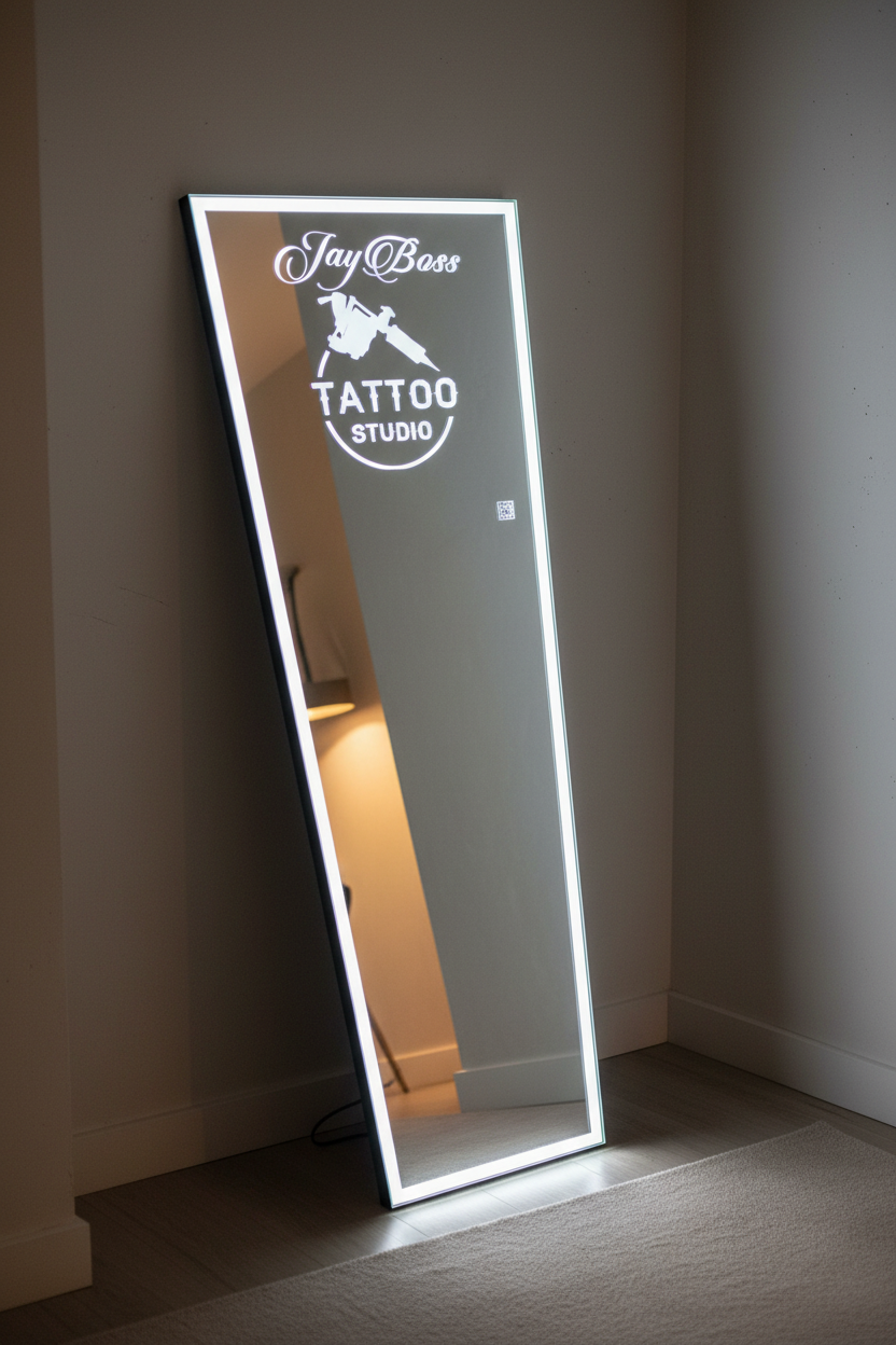 Jay Boss Tattoo Studio LED Mirror - Balanced Lighting